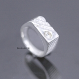 Nhẫn Bạc Nam Trơn Ít Đá N2408200029