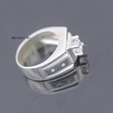 Nhẫn Bạc Nam Phong Thủy Đá Trắng N2408200010