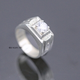 Nhẫn Bạc Nam Phong Thủy Đá Trắng N2408200010