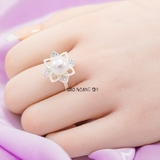 Nhẫn Bạc Nữ Hoa Ngọc Trai Xinh Xắn N2412110024