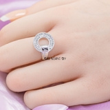Nhẫn Bạc Nữ Hình Tròn Đính Đá Lấp Lánh N2412070030