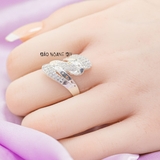 Nhẫn Bạc Nữ Bản To Thiết Kế Đính Đá Sang Trọng  N2409020119
