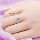 Nhẫn Bạc Nữ Thiết Kế Hình Chiếc Lá Đính Đá Sang Trọng N2409020055