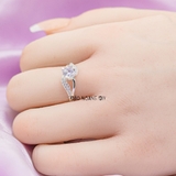 Nhẫn Bạc Nữ 4 Chấu Đá Chủ 6 Ly Tinh Tế Sang Trọng N2412110018