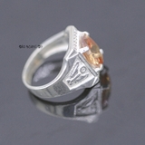 Nhẫn Bạc Nam Phong Thủy Đá Da Cam N2408200008