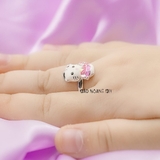 Nhẫn Bạc Trẻ Em Mèo Kitty Hồng Dễ Thương Free Size N2412070015