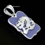 Mặt Dây Chuyền Bạc Nam Màu Xanh Rồng 3D Nổi Bật M2409280037