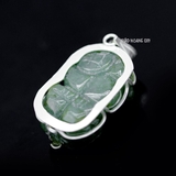 Mặt Dây Chuyền Bạc Phong Thủy Tỳ Hưu Đá Xanh Rêu Size Lớn M2409280019