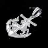 Mặt Dây Chuyền Bạc Nam Hình Mỏ Neo Có Con Ngựa M2409290050