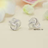 Bông Tai Bạc Nữ Kiểu Nụ Sợi Xoắn Đính Đá Tinh Tế H2410230009
