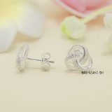 Bông Tai Bạc Nữ Kiểu Nụ Sợi Xoắn Đính Đá Tinh Tế H2410230009