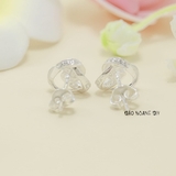Bông Tai Bạc Nữ Kiểu Nụ Sợi Xoắn Đính Đá Tinh Tế H2410230009
