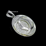 Mặt Dây Chuyền Bạc Nữ Mặt Tròn Nhiều Vòng Tròn Đá Nhỏ Lấp Lánh M2409260039