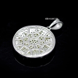Mặt Dây Chuyền Bạc Nữ Mặt Tròn Nhiều Vòng Tròn Đá Nhỏ Lấp Lánh M2409260039