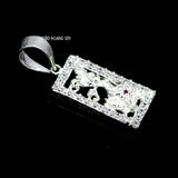 Mặt Dây Chuyền Bạc Nam Chữ Nhật Hình Rồng Đính Đá Sang Trọng M2409290014