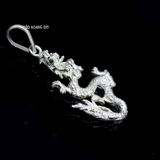 Mặt Dây Chuyền Bạc Nam Hình Con Rồng Mắt Xanh M2409290007