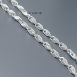 Dây Chuyền Bạc Nam Kiểu Ống Chéo Mắt To Chắc Chắn D2411230011
