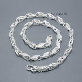 Dây Chuyền Bạc Nam Kiểu Ống Chéo Mắt To Chắc Chắn D2411230011