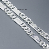 Dây Chuyền Bạc Nam Mắt Dẹt Kiểu Phay Quả Trám D2411230013