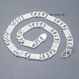 Dây Chuyền Bạc Nam Mắt Dẹt Kiểu Phay Quả Trám D2411230013