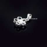 Mặt Dây Chuyền Bạc Nữ Phong Thủy Hoa 5 Cánh  Đá Xanh Dương M2409260022