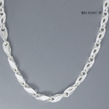 Dây Chuyền Bạc Nam Kiểu Ống Chéo Mắt To Chắc Chắn D2411230011