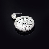 Mặt Dây Chuyền Bạc Nữ Tròn Bản To Bên Trong Kiểu Trơn M2409240014