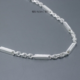 Dây Chuyền Bạc Nam Ống Đúc Dài Kiểu Phay Ô Vuông Nhỏ D2411230012