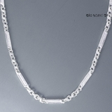 Dây Chuyền Bạc Nam Ống Đúc Dài Kiểu Phay Ô Vuông Nhỏ D2411230012