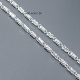 Dây Chuyền Bạc Nam Ống Đúc Kiểu Xoắn Sợi D2411230008
