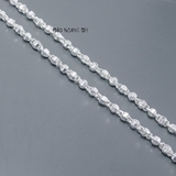 Dây Chuyền Bạc Nam Dáng Hạt Tròn Kiểu Phay Ít D2411230001