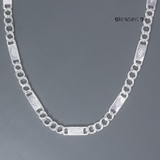 Dây Chuyền Bạc Nam Mắt Dẹt Phay Quả Trám Bản Vừa D2411230018