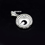 Mặt Dây Chuyền Bạc Nữ Tròn 2 Hàng Đá Lung Linh Móc Treo Chiếc Lá M2409240046