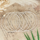 Vòng tay bạc nữ dạng vòng tuần bản mảnh hoạ tiết khắc phay chéo V2409160004
