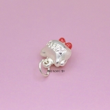 Mặt Dây Chuyền Bạc Trẻ Em Mặt Mèo Kitty Nơ Đỏ M2409270042