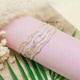 Vòng tay bạc nữ dạng vòng tuần thiết kế sóng mảnh V2409160001