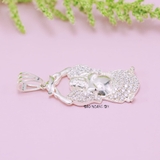 Mặt Dây Chuyền Bạc Nữ S950 Tượng Phật Di Lặc Đá Lấp Lánh M2409250014