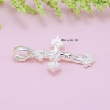 Mặt Dây Chuyền Bạc Nữ Mặt Hoa Văn Hình Thánh Giá Có Tượng Chúa Giesu Size Vừa M2409250007