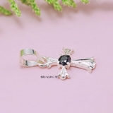 Mặt Dây Chuyền Bạc Nữ Hình Thánh Giá Size Nhỏ Đá Màu