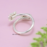 Nhẫn Bạc Trẻ Em Hình Mặt Mèo Kitty Đính Đá Free Size N2409030036