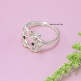 Nhẫn Bạc Trẻ Em Hình Mặt Mèo Kitty Đính Đá N2409030037
