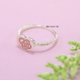 Nhẫn Bạc Trẻ Em Hình Trái Tim Bông Hoa Màu Hồng N2409040021