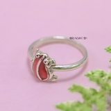 Nhẫn Bạc Trẻ Em Hình Con Ếch Màu Đỏ Ngộ Nghĩnh N2409040007