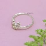 Nhẫn Bạc Trẻ Em Hình Mặt Gấu Gắn Đá Vàng N2409030063