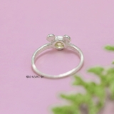 Nhẫn Bạc Trẻ Em Hình Mặt Gấu Gắn Đá Vàng N2409030063