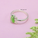 Nhẫn Bạc Trẻ Em Hình Con Ếch Màu Xanh Ngộ Nghĩnh N2409040006