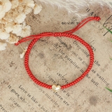 Vòng Tay Dây Đỏ Charm Trái Tim Bạc Xi Vàng V2409160016