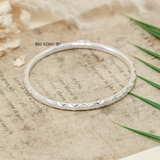 Vòng tay bạc nữ khắc hoạ tiết hình thoi full vòng V2409090076