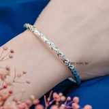 Vòng tay bạc nữ khắc hoạ tiết hình thoi full vòng V2409090076