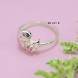 Nhẫn Bạc Trẻ Em Hình Con Vịt Gắn Đá Hồng N2409030057